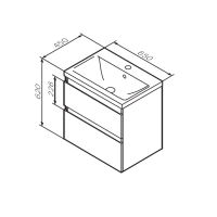 Тумба под раковину AM.PM X-Joy 65 см подвесная 2 ящика / M85AFHX0652WG белый глянец — 9