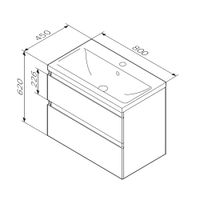 Тумба под раковину AM.PM X-Joy 80 см подвесная 2 ящика / M85AFHX0802BM черный матовый — 11