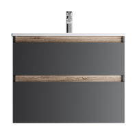 Тумба под раковину AM.PM X-Joy 80 см подвесная 2 ящика / M85AFHX0802BM черный матовый — 1