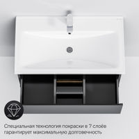 Тумба под раковину AM.PM X-Joy 80 см подвесная 2 ящика / M85AFHX0802BM черный матовый — 8