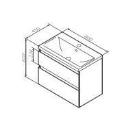 Тумба под раковину AM.PM X-Joy 80 см подвесная 2 ящика / M85AFHX0802WG белый глянец — 8