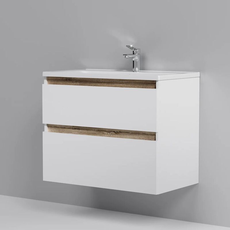 M85AFHX0802WG X-Joy, База под раковину, подвесная, 80 см, 2 ящика, белый глянец