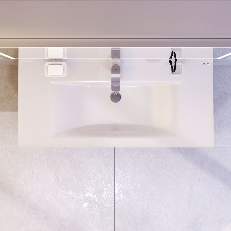 Тумба под раковину AM.PM X-Joy 100 см подвесная 2 ящика / M85AFHX1002BM черный матовый