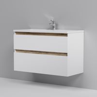 Тумба под раковину AM.PM X-Joy 100 см подвесная 2 ящика / M85AFHX1002WG белый глянец — 7