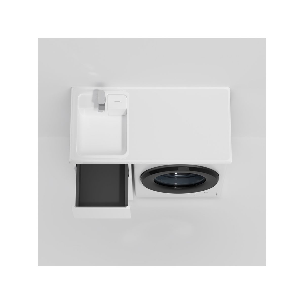 M85AFSX0402WG X-Joy, База под столешницу для стиральной машины, напольная, 40 см, 2 ящика, белый гля