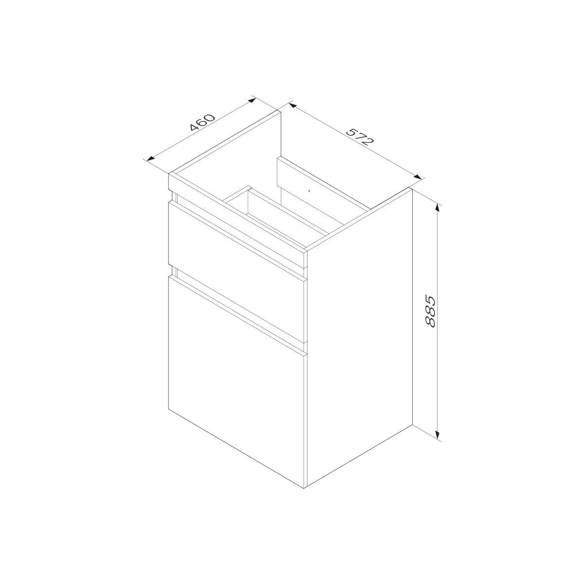 M85AFSX0602WG X-Joy, База под столешницу для стиральной машины, напольная, 60 см, 2 ящика, белый гля