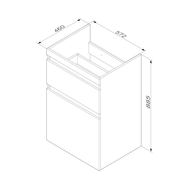 M85AFSX0602WG X-Joy, База под столешницу для стиральной машины, напольная, 60 см, 2 ящика, белый гля