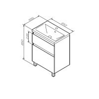 Тумба под раковину AM.PM X-Joy 65 см напольная 2 ящика / M85AFSX0652WG белый глянец — 8