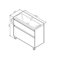 Тумба под раковину AM.PM X-Joy 100 см напольная 2 ящика / M85AFSX1002WG белый глянец — 8