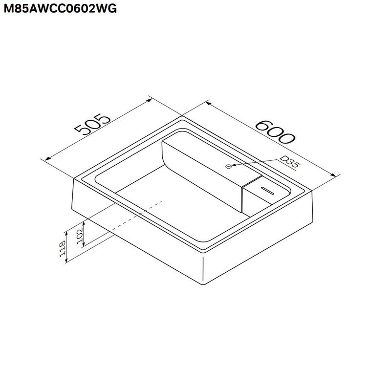 Раковина AM.PM X-Joy 60 см над стиральной машиной / M85AWCC0602WG белый глянец