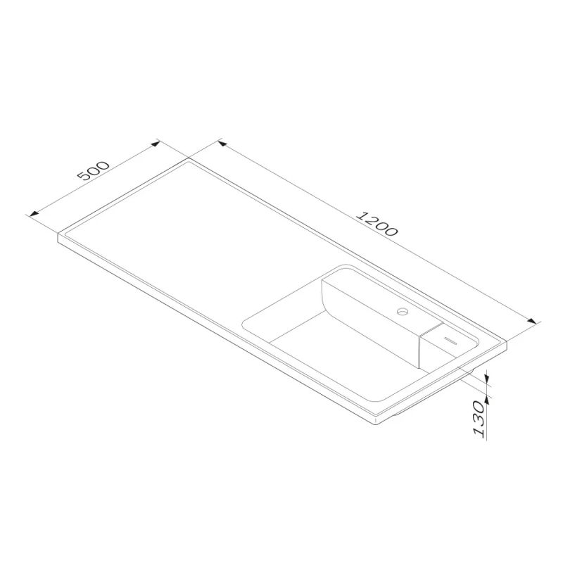 Раковина AM.PM X-Joy 120 см над стиральной машиной правая / M85AWPR1201WG белый глянец