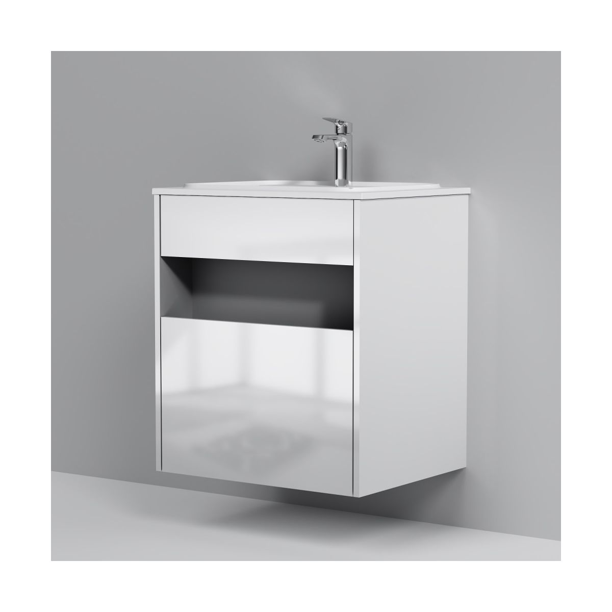M8FFUX0601WG Func, База с нишей, 1 ящик (pull-out), 60 см, цвет белый глянец