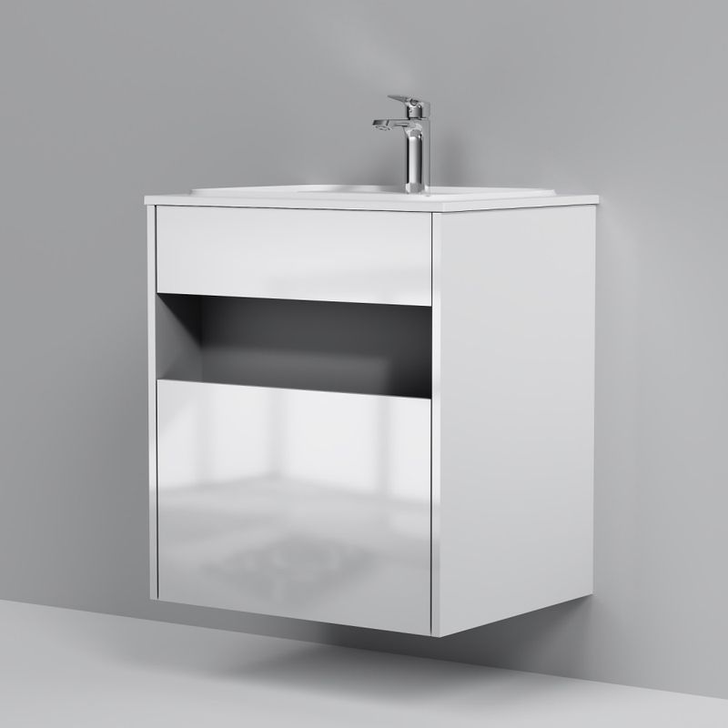 Тумба под раковину AM.PM Func 60 см 1 ящик (pull-out) / M8FFUX0601WG белый глянец