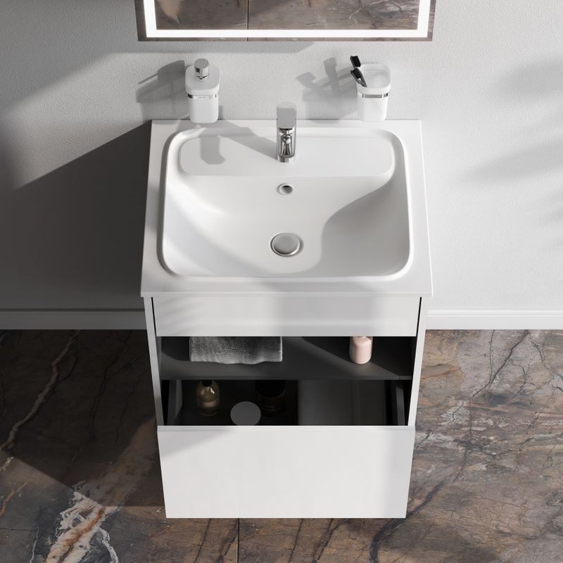 Тумба под раковину AM.PM Func 60 см 1 ящик (pull-out) / M8FFUX0601WG белый глянец