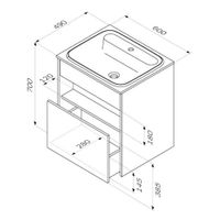 Тумба под раковину AM.PM Func 60 см 1 ящик (pull-out) / M8FFUX0601WG белый глянец — 11