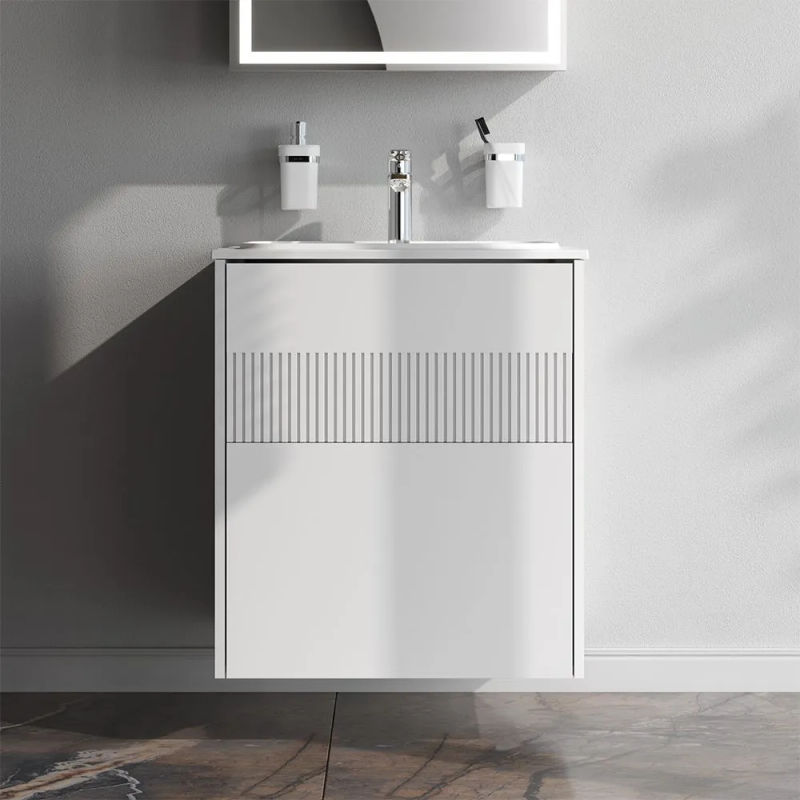 Тумба под раковину AM.PM Func 60 см 2 ящика (push-to-open) / M8FFUX0602WM белый матовый