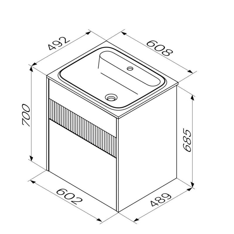 Тумба под раковину AM.PM Func 60 см 2 ящика (push-to-open) / M8FFUX0602WM белый матовый