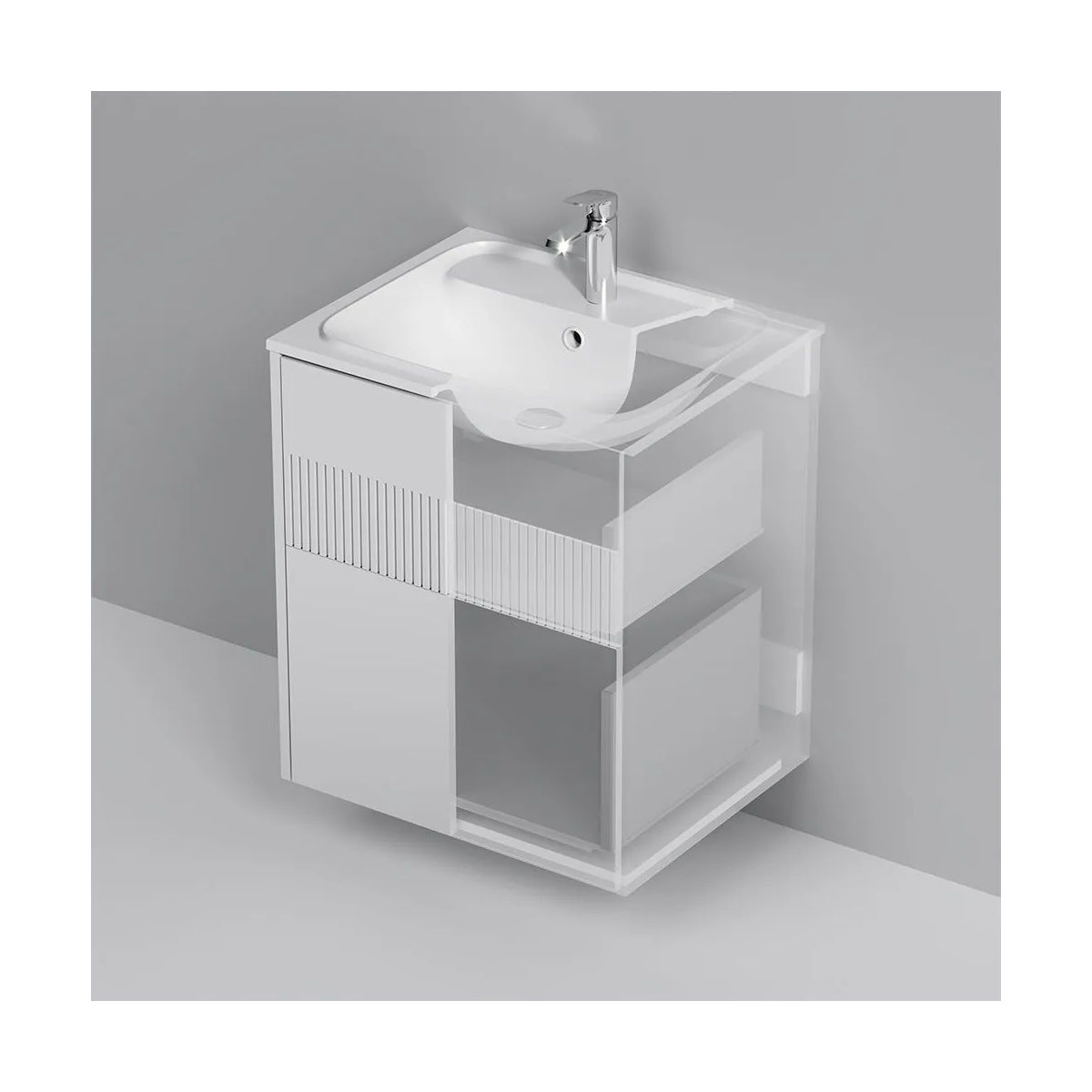 M8FFUX0602WM Func, База 2 ящика (push-to-open), 60 см, цвет белый матовый