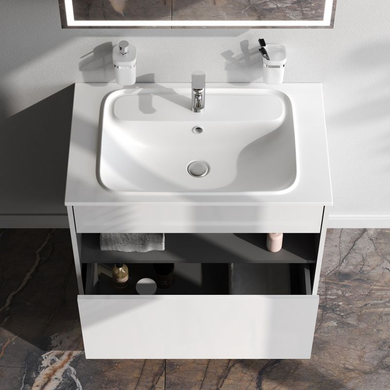 Тумба под раковину AM.PM Func 80 см 1 ящик (pull-out) / M8FFUX0801WG белый глянец