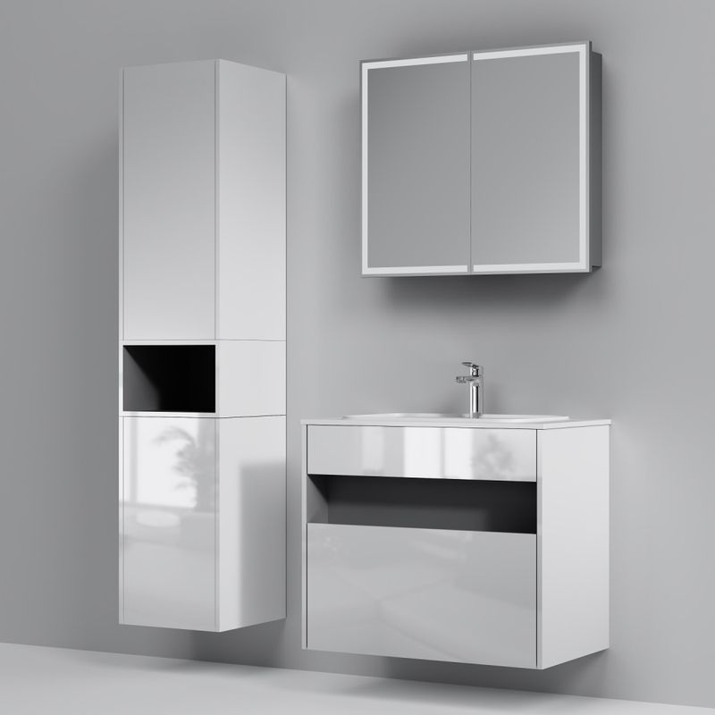 Тумба под раковину AM.PM Func 80 см 1 ящик (pull-out) / M8FFUX0801WG белый глянец