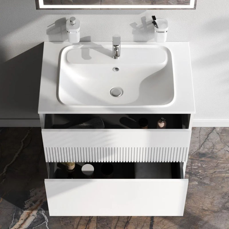 Тумба под раковину AM.PM Func 80 см 2 ящика (push-to-open) / M8FFUX0802WM белый матовый