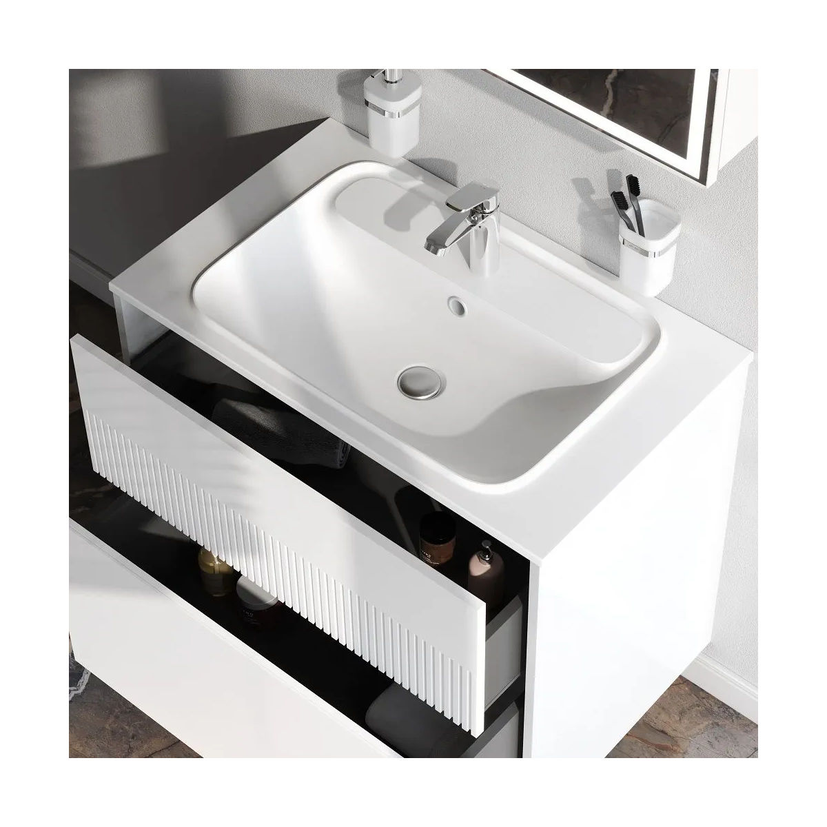 M8FFUX0802WM Func, База 2 ящика (push-to-open), 80 см, цвет белый матовый