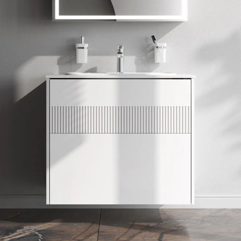 Тумба под раковину AM.PM Func 80 см 2 ящика (push-to-open) / M8FFUX0802WM белый матовый