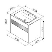 Тумба под раковину AM.PM Func 80 см 2 ящика (push-to-open) / M8FFUX0802WM белый матовый — 9