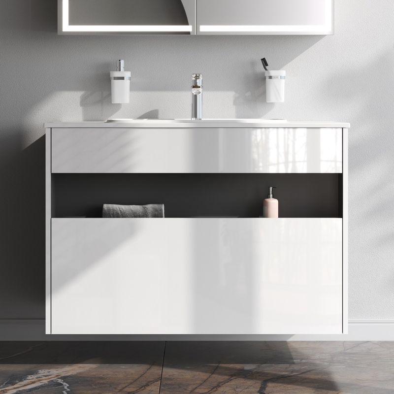 Тумба под раковину AM.PM Func 100 см 1 ящик (pull-out) / M8FFUX1001WG белый глянец