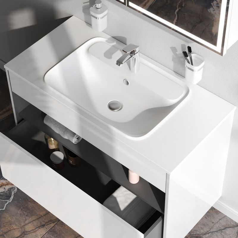 Тумба под раковину AM.PM Func 100 см 1 ящик (pull-out) / M8FFUX1001WG белый глянец