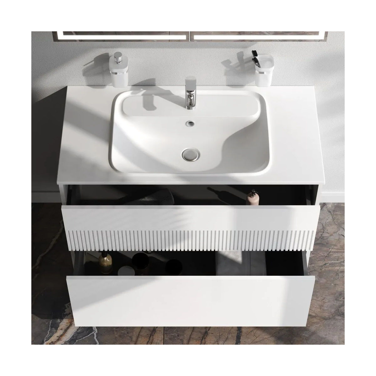 M8FFUX1002WM Func, База 2 ящика (push-to-open), 100 см, цвет белый матовый
