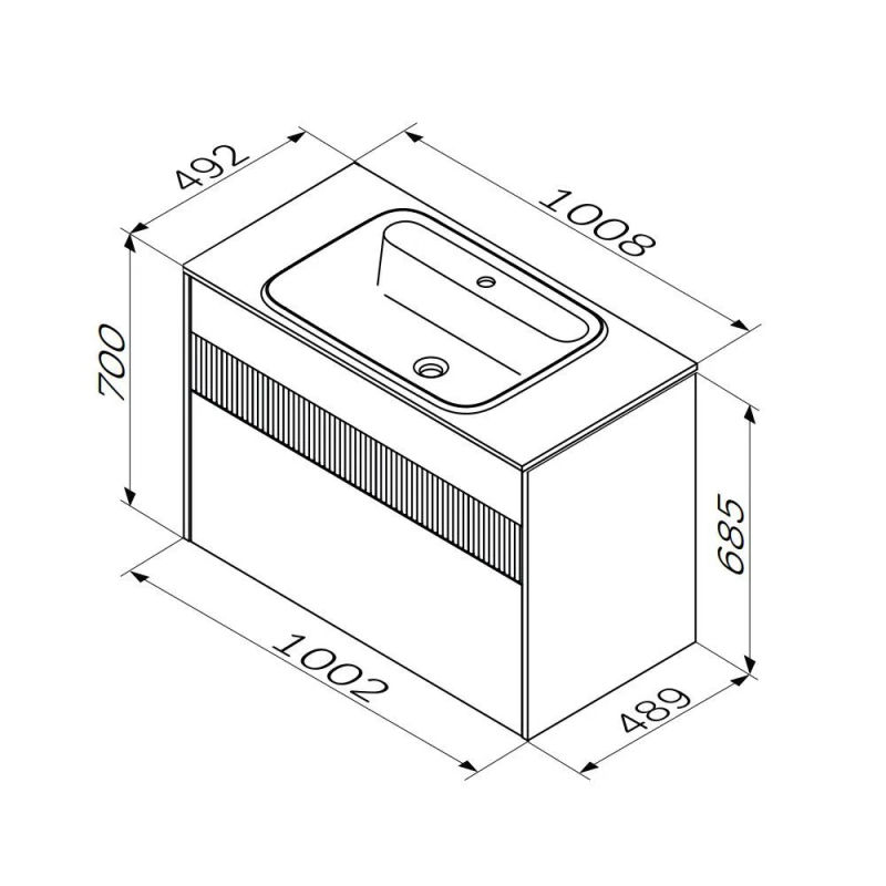 Тумба под раковину AM.PM Func 100 см 2 ящика (push-to-open) / M8FFUX1002WM белый матовый
