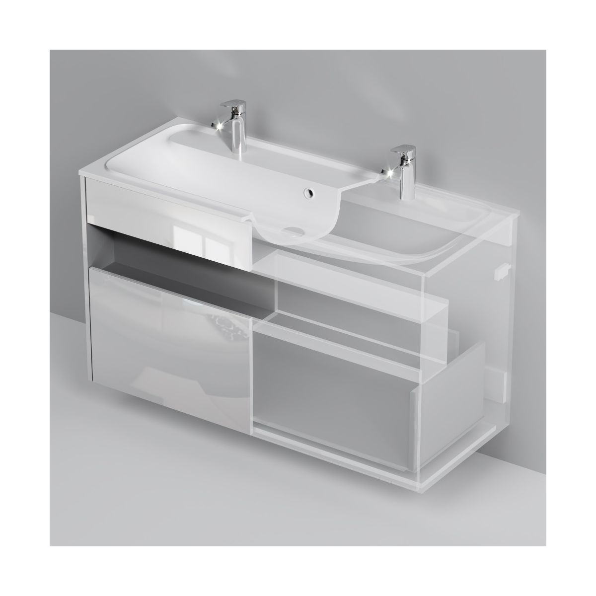 M8FFUX1201WG Func, База с нишей, 1 ящик (pull-out), 120 см, цвет белый глянец