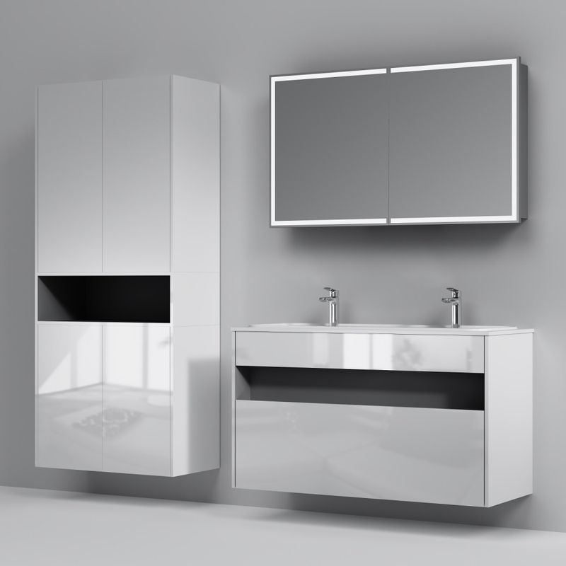 Тумба под раковину AM.PM Func 120 см 1 ящик (pull-out) / M8FFUX1201WG белый глянец