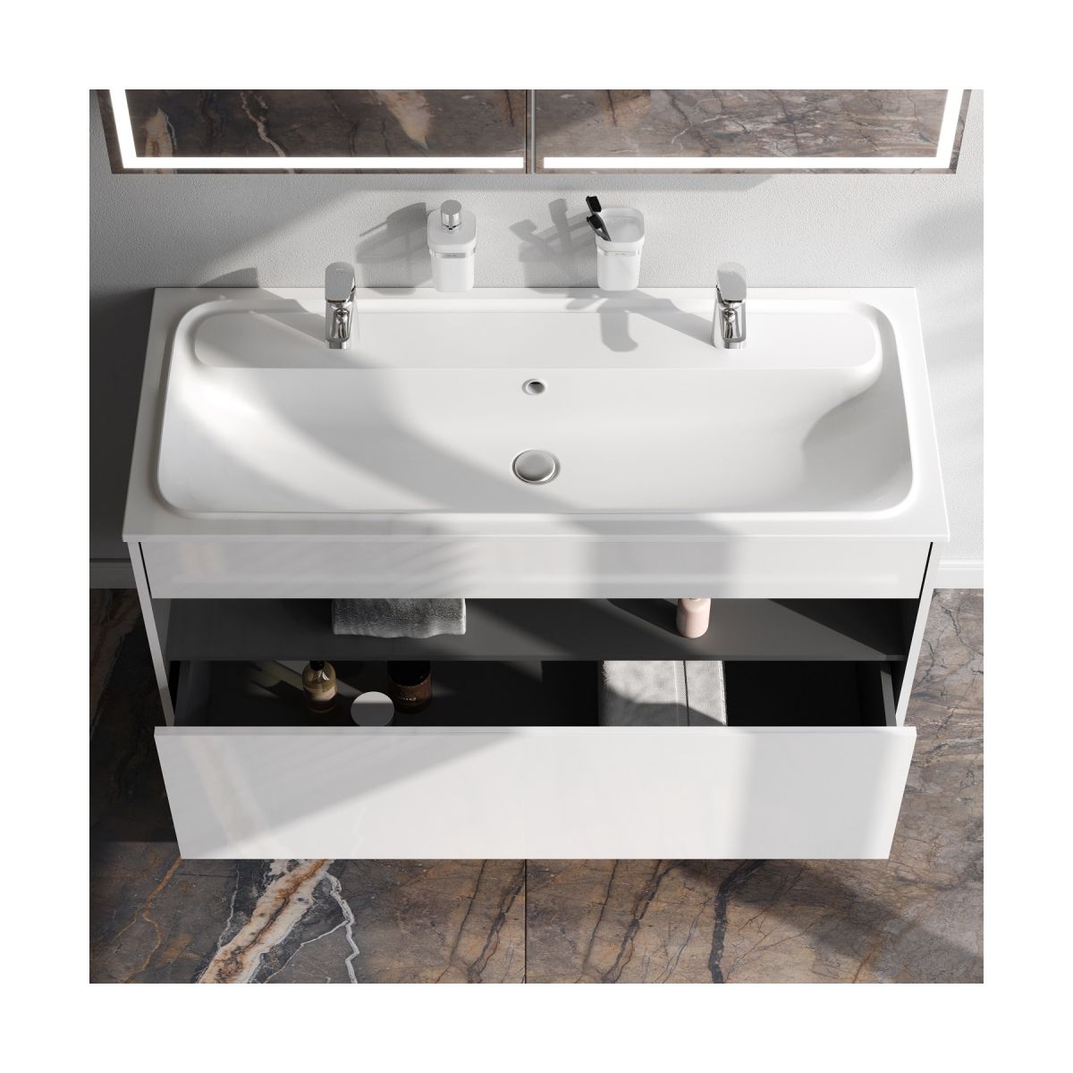 M8FFUX1201WG Func, База с нишей, 1 ящик (pull-out), 120 см, цвет белый глянец