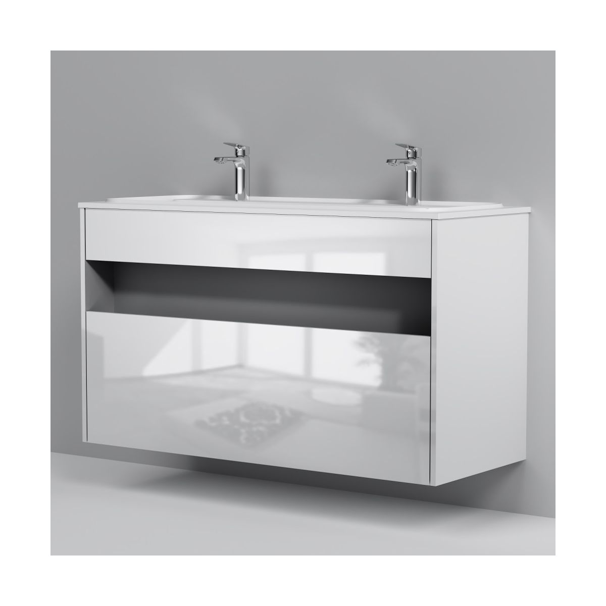 M8FFUX1201WG Func, База с нишей, 1 ящик (pull-out), 120 см, цвет белый глянец