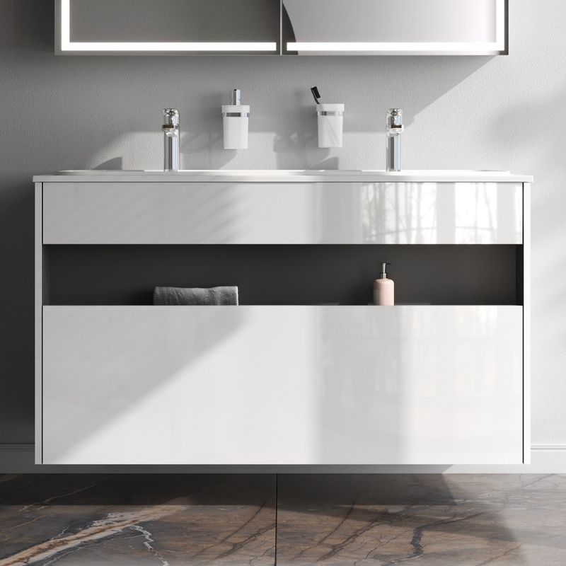 Тумба под раковину AM.PM Func 120 см 1 ящик (pull-out) / M8FFUX1201WG белый глянец