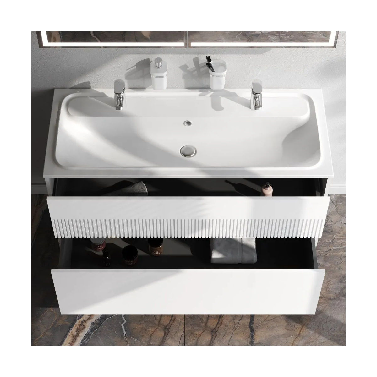 M8FFUX1202WM Func, База 2 ящика (push-to-open), 120 см, цвет белый матовый