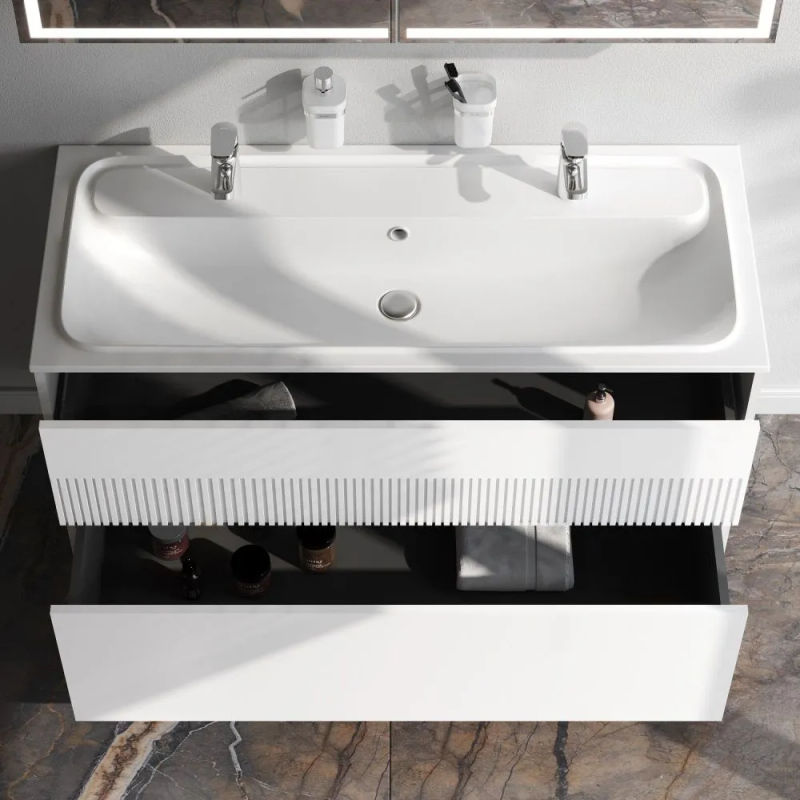 Тумба под раковину AM.PM Func 120 см 2 ящика (push-to-open) / M8FFUX1202WM белый матовый