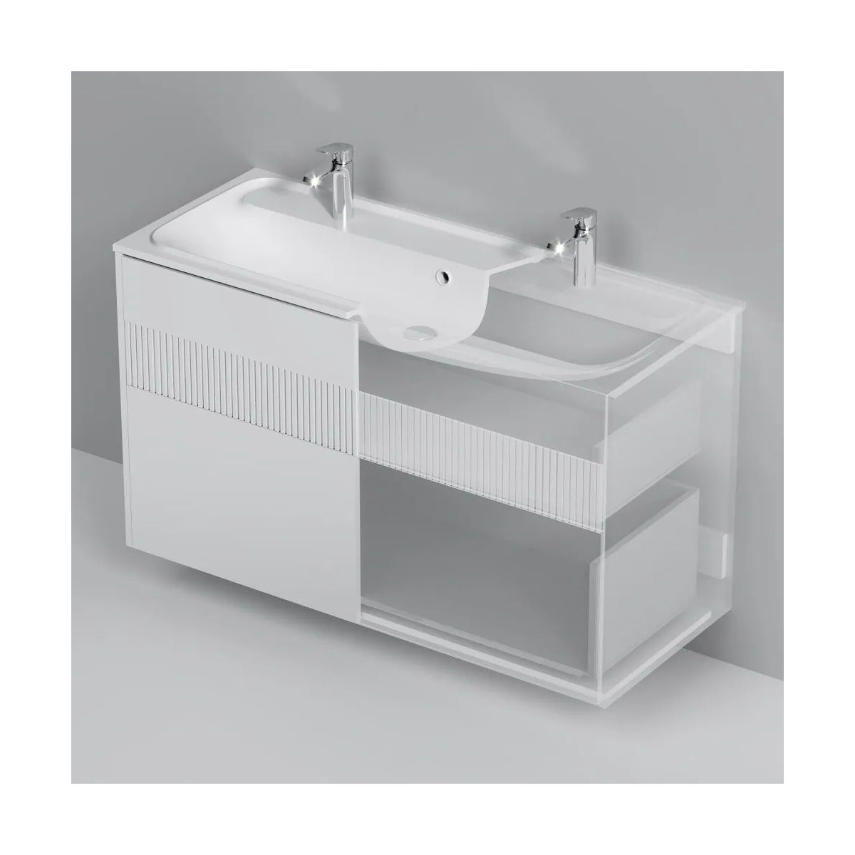 M8FFUX1202WM Func, База 2 ящика (push-to-open), 120 см, цвет белый матовый