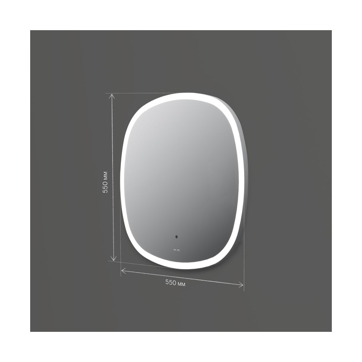 M8FMOX0551WGS Зеркало универсальное с контурной LED-подсветкой, ИК- сенсором, квадрат, 55 см