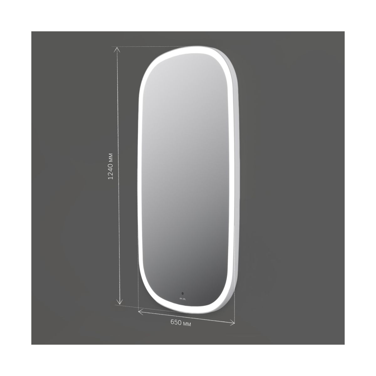 M8FMOX0651WGH Зеркало универсальное с контурной LED-подсветкой, ИК- сенсором, вытянутое, 65*124 см