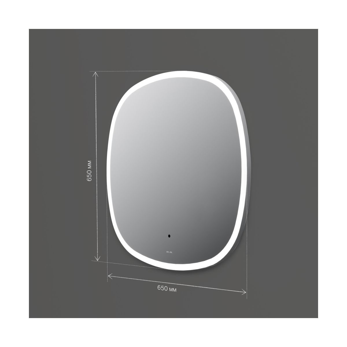 M8FMOX0651WGS Зеркало универсальное с контурной LED-подсветкой, ИК- сенсором, квадрат, 65 см