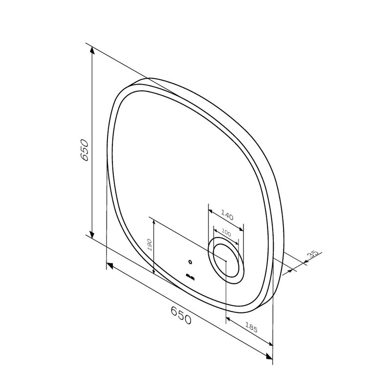 Зеркало AM.PM Func 65×65 см с контурной LED-подсветкой, ИК-сенсором и косметическим зеркалом / M8FMOX0653SA
