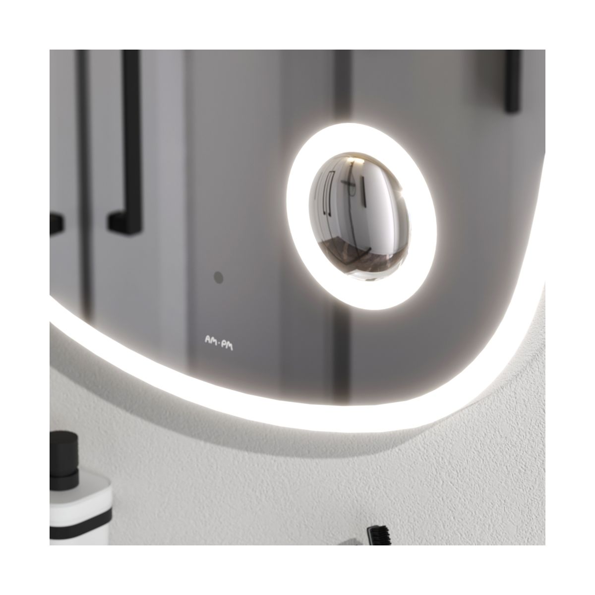 M8FMOX0653SA Func, Зеркало настенное с контурной LED-подсветкой, ИК сенсором и косметическим зеркалом