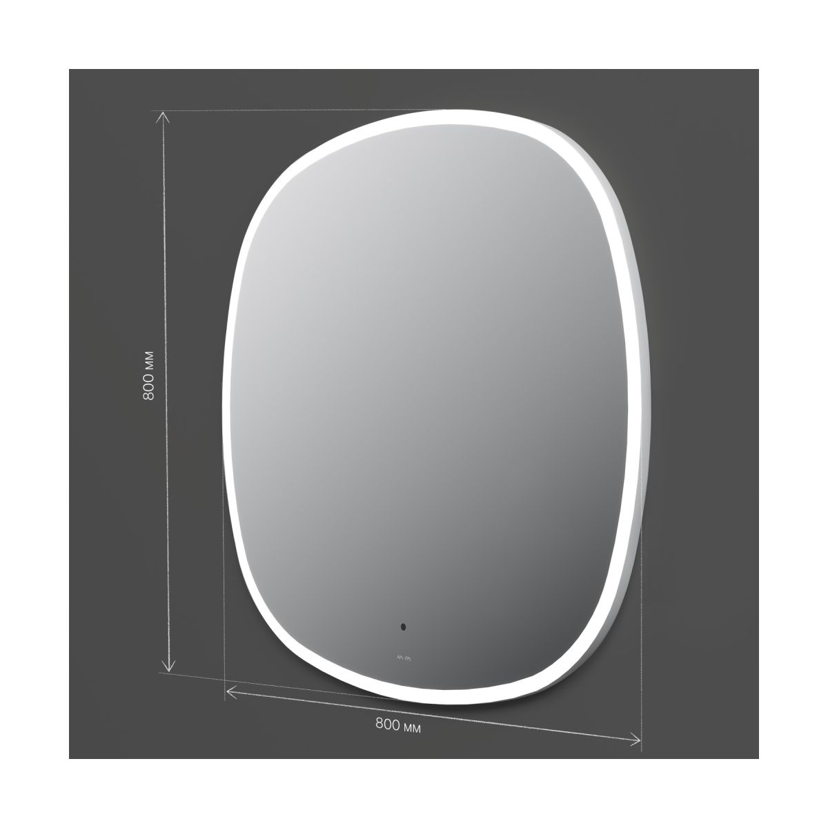 M8FMOX0801WGS Зеркало универсальное с контурной LED-подсветкой, ИК- сенсором, квадрат, 80 см