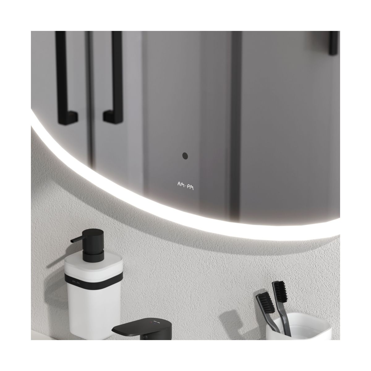 M8FMOX0801WGS Зеркало универсальное с контурной LED-подсветкой, ИК- сенсором, квадрат, 80 см