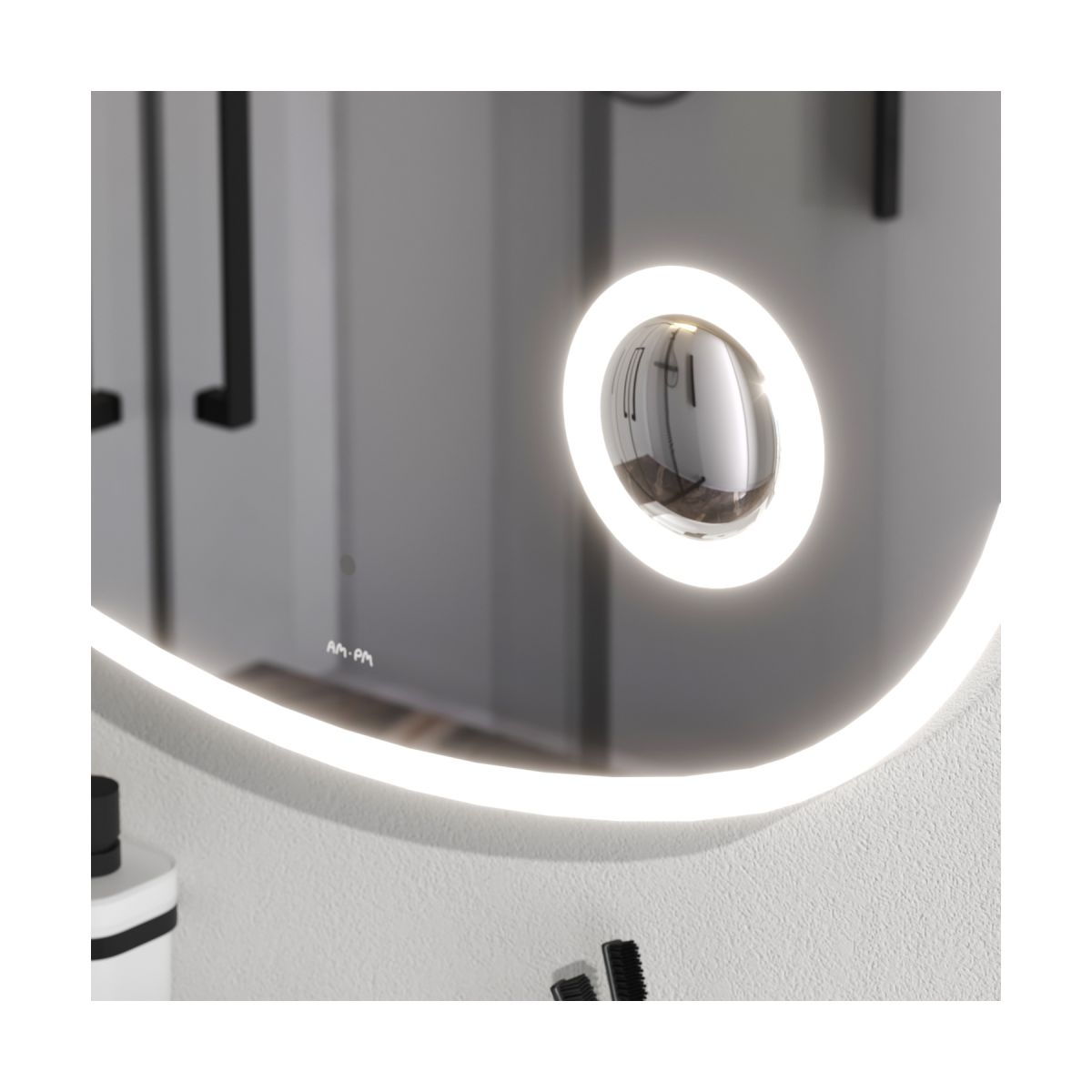 M8FMOX0803SA Func, Зеркало настенное с контурной LED-подсветкой, ИК сенсором и косметическим зеркалом
