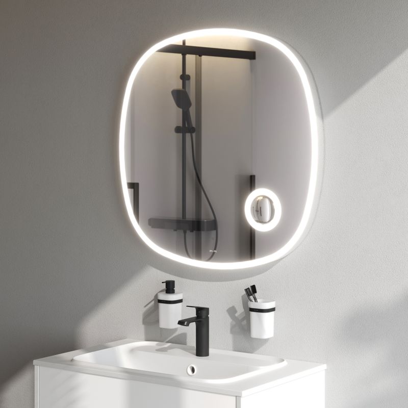 Зеркало AM.PM Func 80×80 см с контурной LED-подсветкой, ИК-сенсором и косметическим зеркалом / M8FMOX0803SA