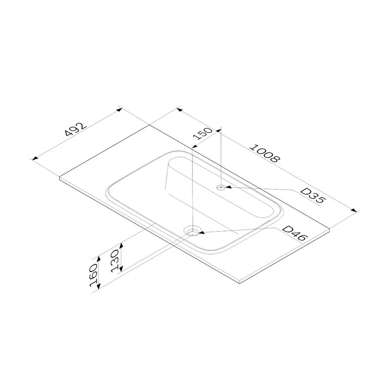 Раковина AM.PM Func 100 см M8FWPC1000WM белый матовый